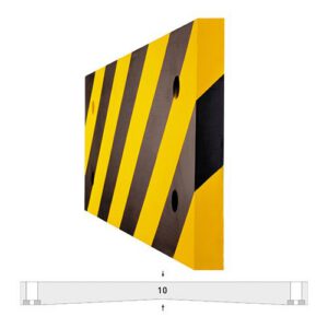 Taisnstūrveida stūru aizsargs ar 4 caurumiem (sašaurināta vidus daļa), 500x200x20mm