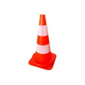 Konuss h=50cm, PVC, divas baltas joslas