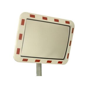 Spogulis, četrstūra, 80x60cm, sarkans/balts