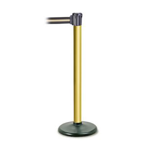 Izvelkama norobežošanas lenta 3m (melna/zila/melna) ar zilas krāsas statīvu un melnu pamatni (325mm)