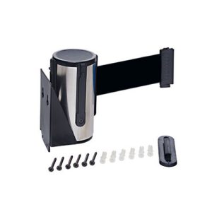 Izvelkama norobežošanas lenta ar sienas stiprinājumu, melna