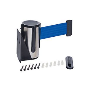 Izvelkama norobežošanas lenta ar sienas stiprinājumu, zila