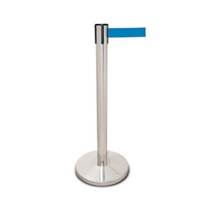 Norobežošanas lenta (zila) ar nerūsējošā tērauda statīvu un pamatni