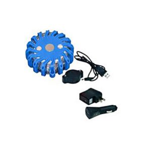 LED brīdinājuma gaisma, apaļa, zila (komplektā ar lādētāju)