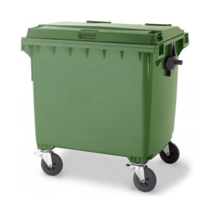 Plastmasas atkritumu konteiners uz 4 riteņiem, 1100l