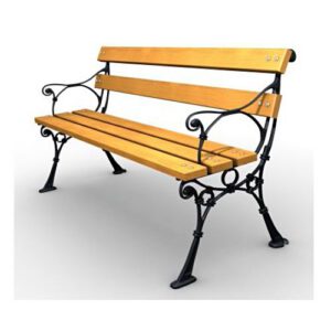 Čuguna soliņš ar atzveltni un roku balstiem, 150cm