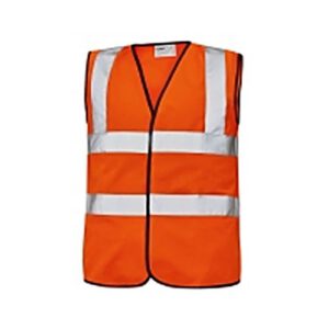Brīdinoša veste no fluoriscējoša materiāla ar atstarojošām lentām, oranža