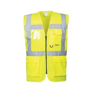 Atstarojoša veste ar praktiskām kabatām un kabatu ID kartei, dzeltena