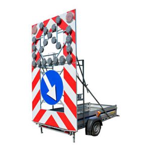 Vienass piekabe ar ceļa zīmju vairogu un LED optikām