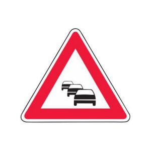 Brīdinājuma zīme Nr.143/Sastrēgums, 900x900mm, 1. atstarošanas klase