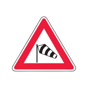 Brīdinājuma zīme Nr.128/Sānvējš, 700x700mm, 1. atstarošanas klase