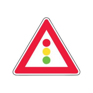 Brīdinājuma zīme Nr.123/Luksofors, 900x900mm, 1. atstarošanas klase