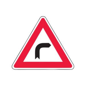 Brīdinājuma zīme Nr.103/Bīstams pagrieziens, 700x700mm, 2. atstarošanas klase