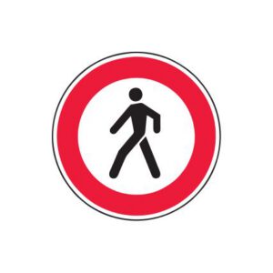 Aizlieguma zīme Nr.309/Gājējiem iet aizliegts, d.700mm, 1. atstarošanas klase