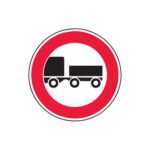 Aizlieguma zīme Nr.307/Ar piekabi braukt aizliegts, d.600mm, 1. atstarošanas klase