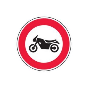 Aizlieguma zīme Nr.304/Motocikliem braukt aizliegts, d.600mm, 2. atstarošanas klase