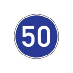 Rīkojuma zīme Nr.423/Minimālā ātruma ierobežojums, d.900mm, 2. atstarošanas klase