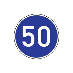 Rīkojuma zīme Nr.423/Minimālā ātruma ierobežojums, d.900mm, 2. atstarošanas klase