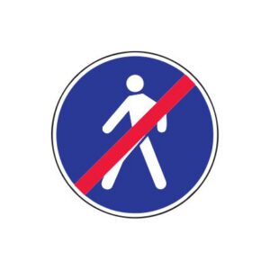 Rīkojuma zīme Nr.416/Gājēju ceļa beigas, d.700mm, 2. atstarošanas klase