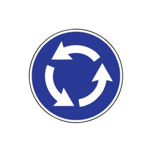 Rīkojuma zīme Nr.409/Braukt pa loku, d.700mm, 1. atstarošanas klase