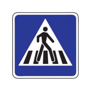 Norādījuma zīme Nr.536/Gājēju pāreja, 600x600mm, 1. atstarošanas klase