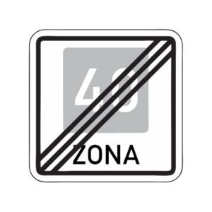 Norādījuma zīme Nr.532/Ieteicamā ātruma zonas beigas, 900x900mm, 1. atstarošanas klase