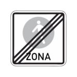Norādījuma zīme Nr.528/Gājēju ceļu zonas beigas, 900x900mm, 2. atstarošanas klase