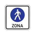 Norādījuma zīme Nr.527/Gājēju ceļu zona, 900x900mm, 1. atstarošanas klase