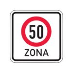 Norādījuma zīme Nr.525/Maksimālā ātruma ierobežojuma zona, 900x900mm, 2. atstarošanas klase
