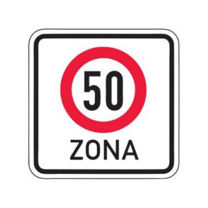 Norādījuma zīme Nr.525/Maksimālā ātruma ierobežojuma zona, 900x900mm, 2. atstarošanas klase