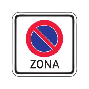 Norādījuma zīme Nr.523/Stāvēšanas aizlieguma zona, 900x900mm, 1. atstarošanas klase