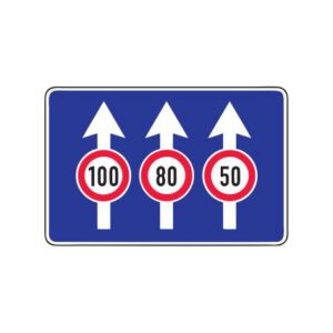 Norādījuma zīme Nr.512/Maksimālā braukšanas ātruma ierobežojums joslās, 1050x700mm, 1. atstarošanas klase