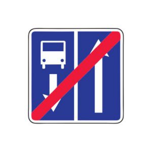 Norādījuma zīme Nr.508/Ceļa ar joslu pasažieru sabiedriskajiem transportlīdzekļiem beigas, 700x700mm, 1. atstarošanas klase