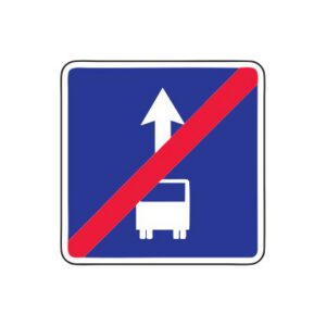 Norādījuma zīme Nr.506/Joslas pasažieru sabiedriskajiem transportlīdzekļiem beigas, 700x700mm, 1. atstarošanas klase