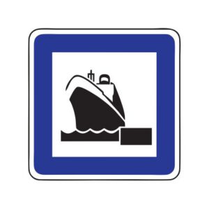 Servisa zīme Nr.627/Jūras pasažieru stacija, 600x600mm, 1. atstarošanas klase