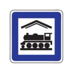 Servisa zīme Nr.626/Dzelzceļa stacija, 700x700mm, 1. atstarošanas klase