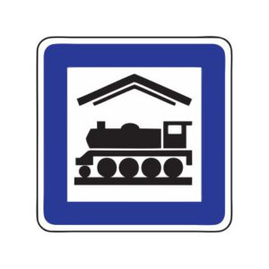 Servisa zīme Nr.626/Dzelzceļa stacija, 600x600mm, 1. atstarošanas klase