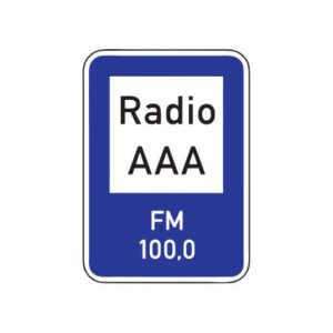 Servisa zīme Nr.623/Radiokanāls ceļa satiksmes informācijas sniegšanai, 700x1050mm, 1. atstarošanas klase