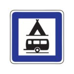 Servisa zīme Nr.614/Kempings un kempingpiekabju stāvvieta, 600x900mm, 2. atstarošanas klase