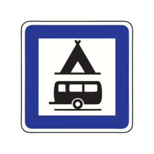 Servisa zīme Nr.614/Kempings un kempingpiekabju stāvvieta, 600x900mm, 1. atstarošanas klase
