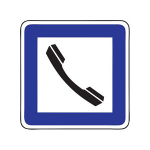 Servisa zīme Nr.607/Telefons, 700x700mm, 1. atstarošanas klase