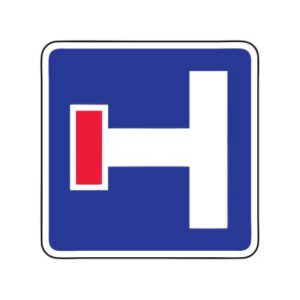 Nr.713/Iepriekšējs virziena rādītājs strupceļam, 600x600mm, 2. atstarošanas klase