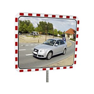 Spogulis, polikarbonāta, četrstūra, 60x80cm, sarkans/balts