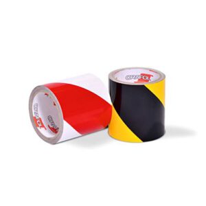 Oralite 5431 pašlīmējoša līmlenta (rullis), sarkanbalta, h=100mm, atstarošanas klase 1, virziens pa labi