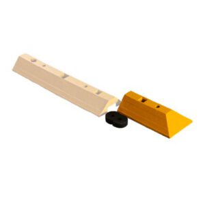 Autoceļu atdalīšanas barjeras beigu elements, PVC, 465x255x100mm, dzeltens