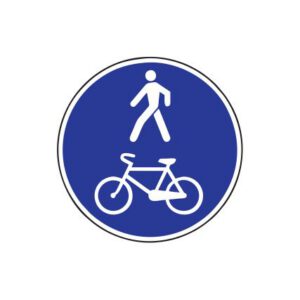 Rīkojuma zīme Nr.417/Kopīgs gājēju un velosipēdu ceļš, mini izmērs, d.350mm, 1. atstarošanas klase