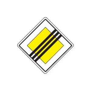 Priekšrocības zīme Nr.202/Galvenā ceļa beigas, 350x350mm, 1. atstarošanas klase