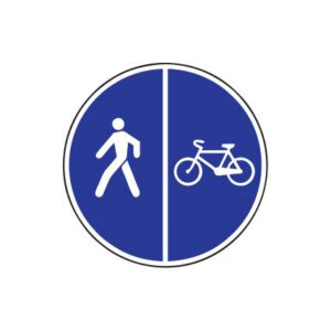 Rīkojuma zīme Nr.421/Gājēju un velosipēdu ceļš, mini d.350mm, 1. atstarošanas klase