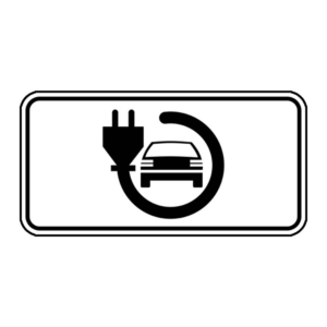 Papildzīme Nr.860/Elektromobīļu uzlāde, 600x300mm, 2. atstarošanas klase