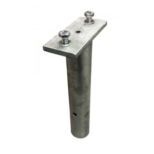 Metāla, karsti cinkota, iebetonējama pēda kvādrātveida aizsargbarjerām, 160x70x10mm, h - 300mm